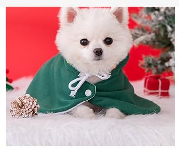 ANIAC Pet Christmas Costume – Cozy Cloak & Hat Set for Cats and Small Dogs