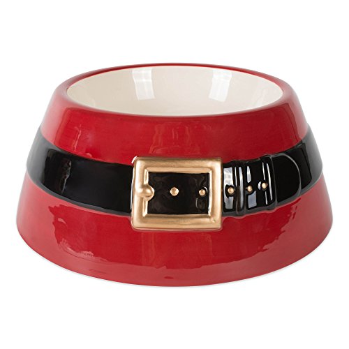 Pet Christmas Ceramic Bowl – Santa Red Food & Water Dish for Cats & Dogs