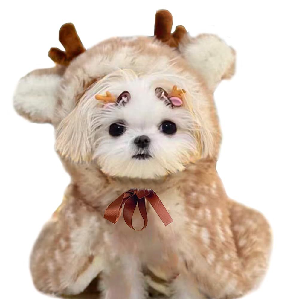 ANIAC Pet Christmas Costume – Cozy Cloak & Hat Set for Cats and Small Dogs