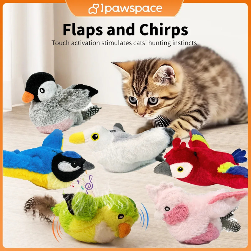 Interactive Flapping Bird Cat Toy – Catnip Toys for Indoor Cats & Kittens