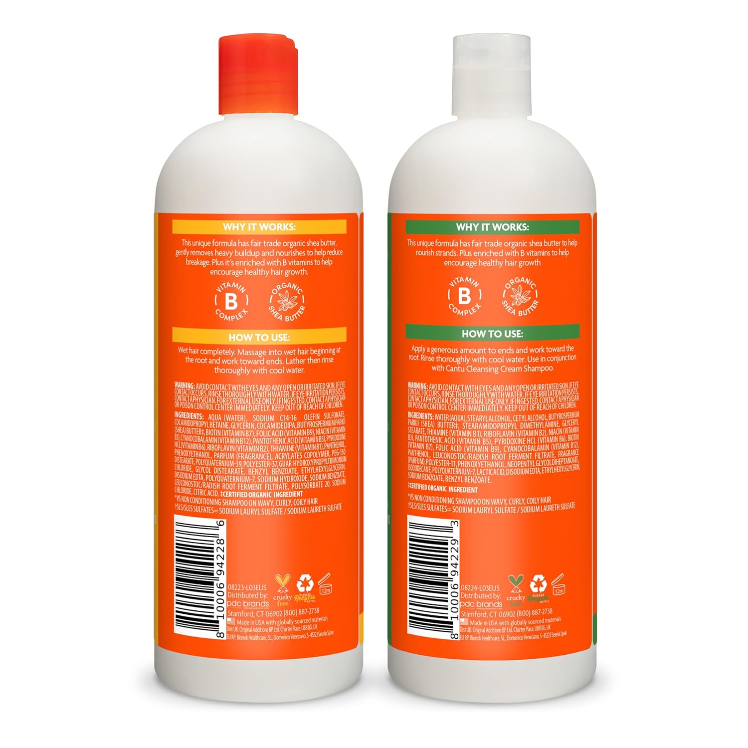 Cantu Shampoo & Conditioner with Shea Butter for Natural Hair, 1L (Pack of 2)