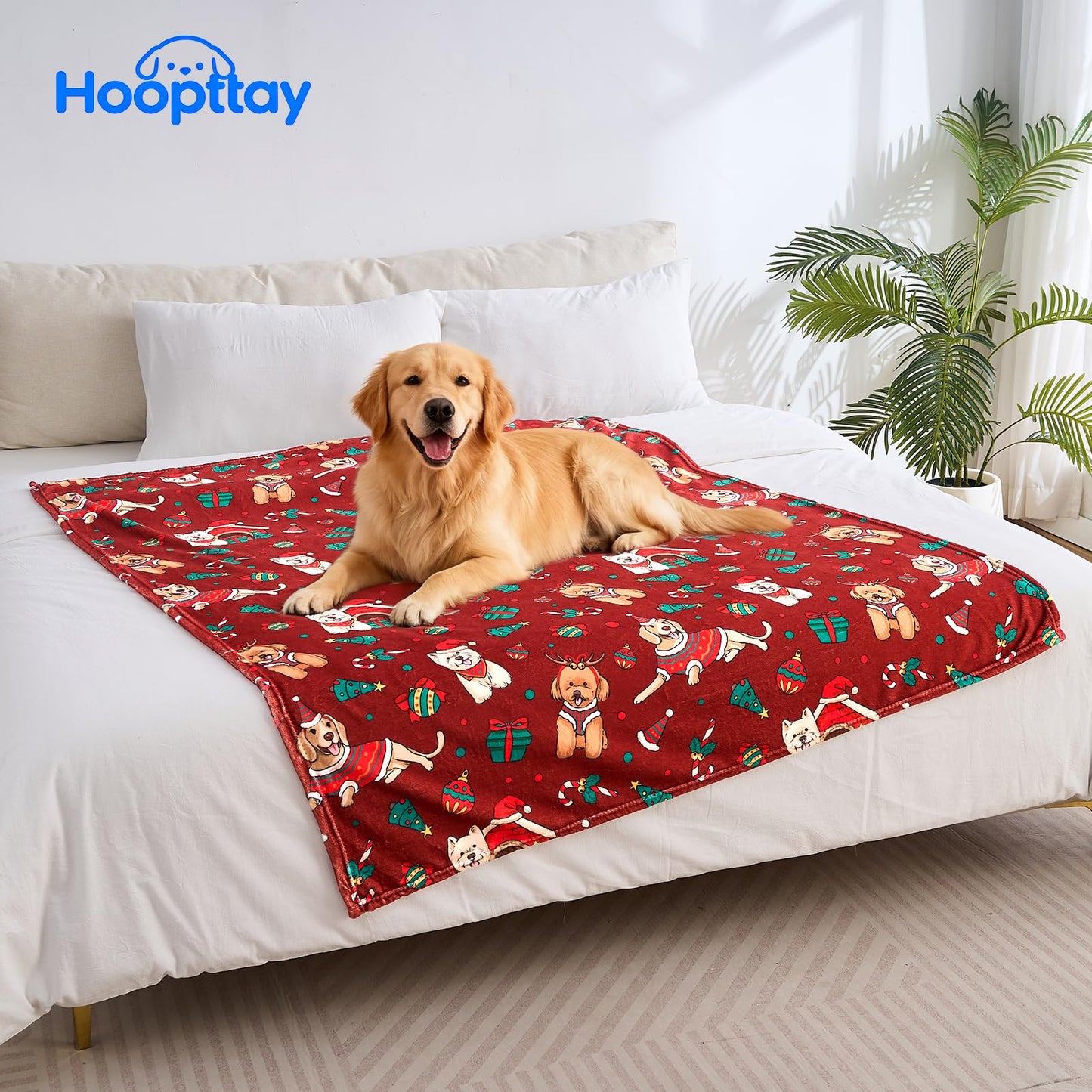 Christmas Blanket for Large Dogs – Waterproof Reversible Couch Cover