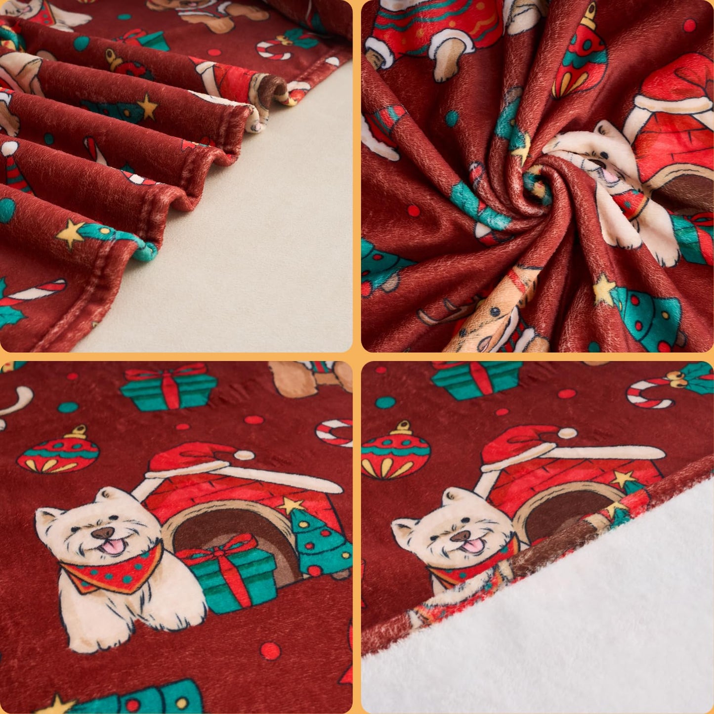 Christmas Blanket for Large Dogs – Waterproof Reversible Couch Cover