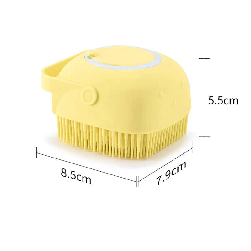 Dog and cat bath massage gloves with silicone bristles for comfortable cleaning.