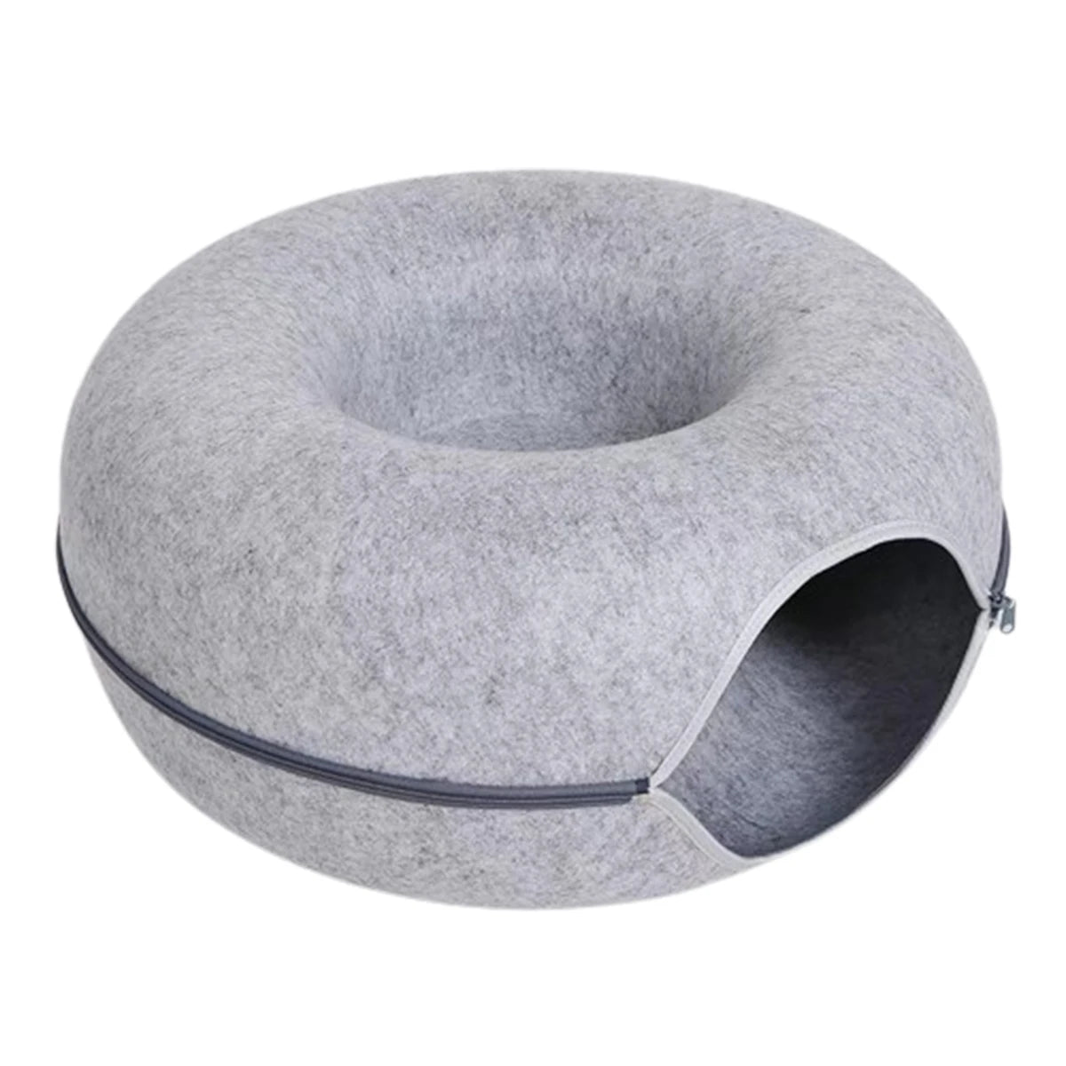 Felt Donut Bed for Cats House With Breather Hole Dog Bed Interactive Play Toys for Cats to Hide 2 in 1 Tunnel for Cats Bed - WTN Essentials