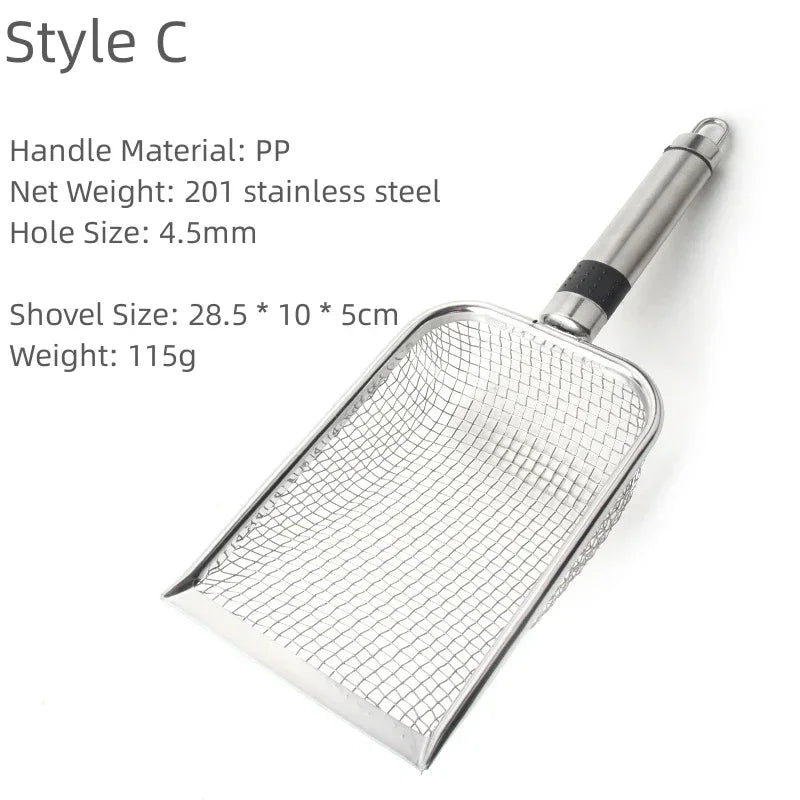 Stainless Steel Cat Litter Scoop with Long Handle