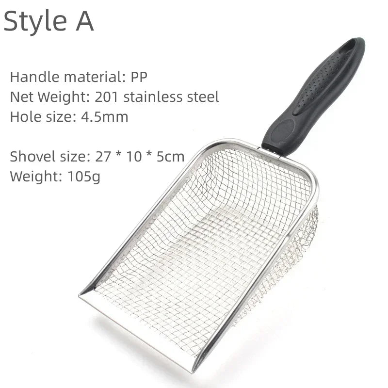 Stainless Steel Cat Litter Scoop with Long Handle