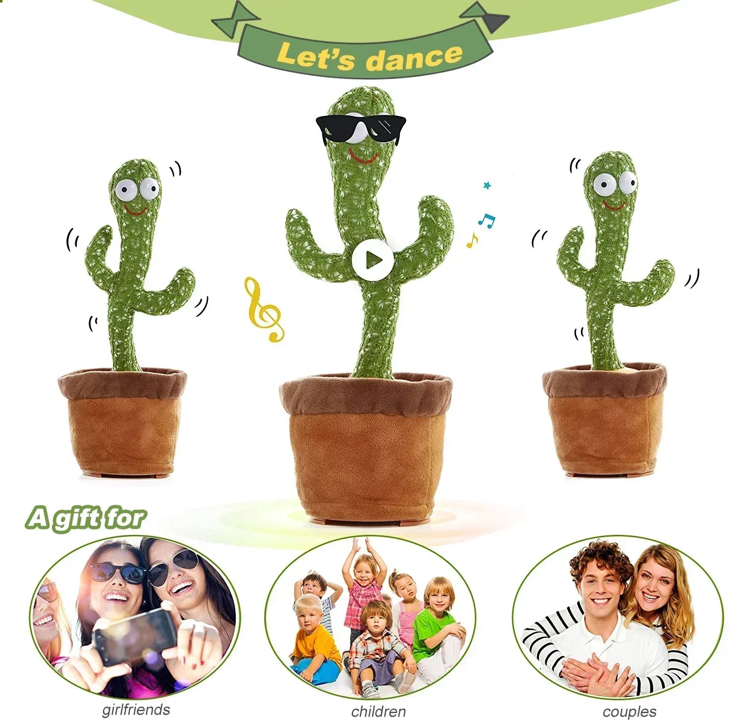 A Cactus Toy That Can Speak, Sing and Dance, Interactive Learning and Music for Children, Supporting Charging and Battery Models