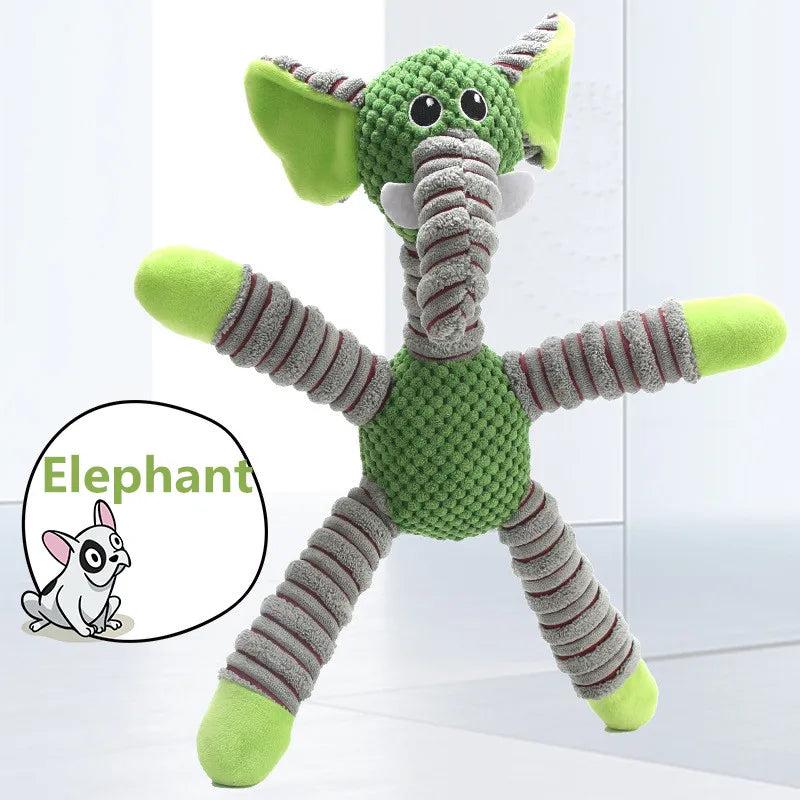 Indestructible Large Dog Squeaky Plush Toy – Animal Shape