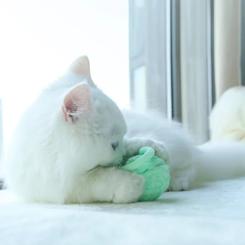 Colorful Yarn Ball Cat Toys with Bell