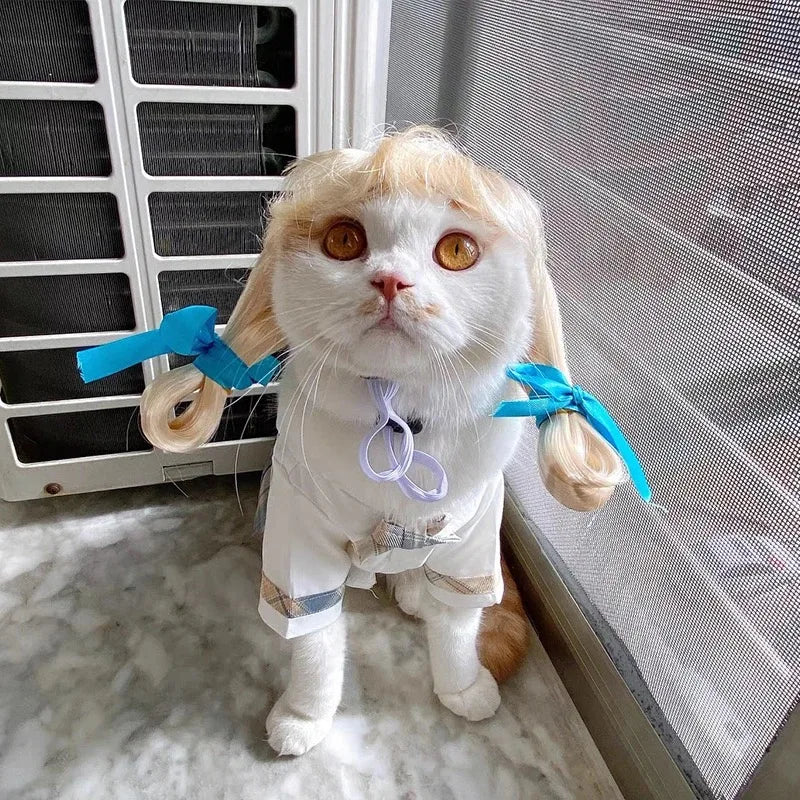 NONOR Pet Wig – Funny Cosplay Hair Hat for Dogs & Cats