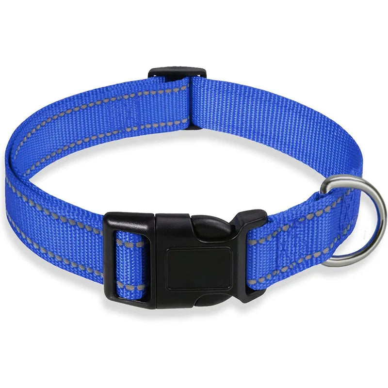 Reflective Dog Collar Strap With Adjustable Safety Nylon Pet Collar Pet Traction Rope Suitable For Small And Medium-Sized Pets - WTN Essentials