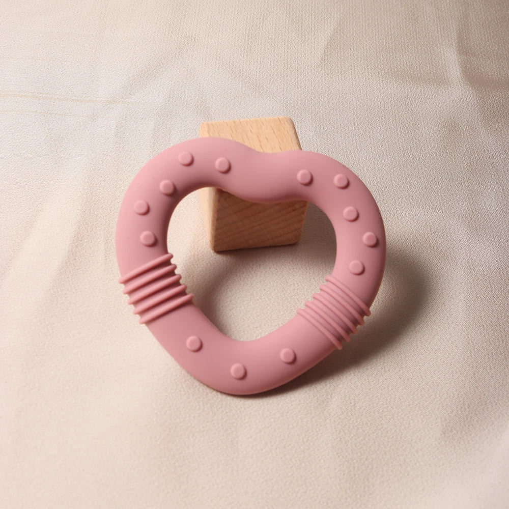 2024 new star silicone teether Food Grade heart baby Teething toy
