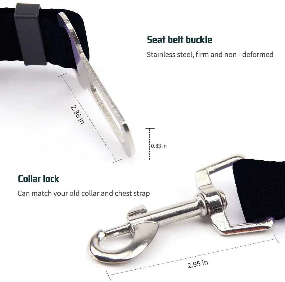 Adjustable Pet Cat Dog Car Seat Belt Pet Seat Vehicle Dog Harness Lead Clip Safety Lever Traction Dog Collars Dog Accessoires - WTN Essentials