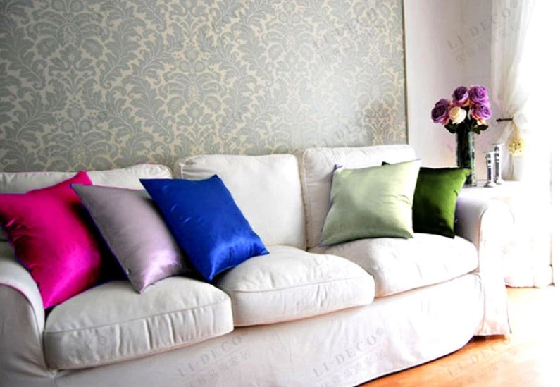 Imitated Silk Pillow Case 100% Satin Cushion Cover 50X50 Solid Pillowcase 60x60cm Home Decor for Sofa Chair 45x45 40X40 Smooth