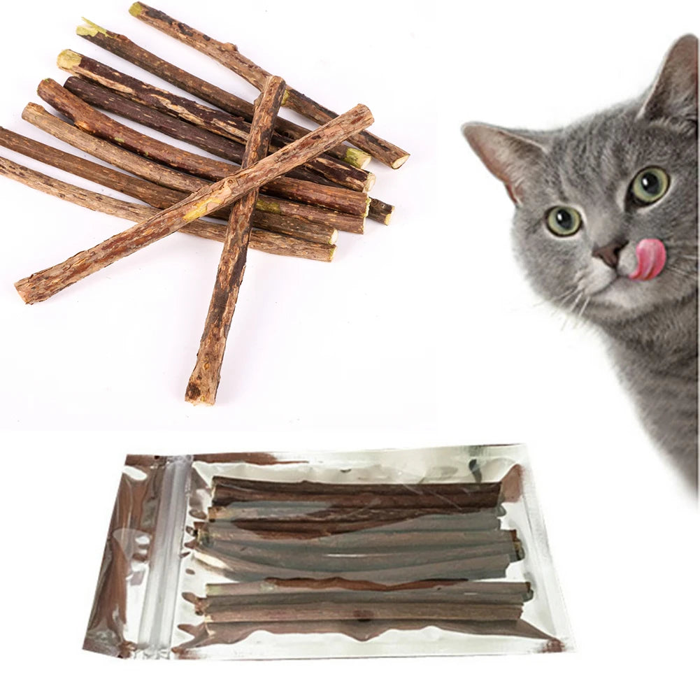 Silvervine Sticks for Cats Natural Catnip Chew Sticks Teeth Molar Chewing Toys for Cat Kitten Kitty Gifts - WTN Essentials