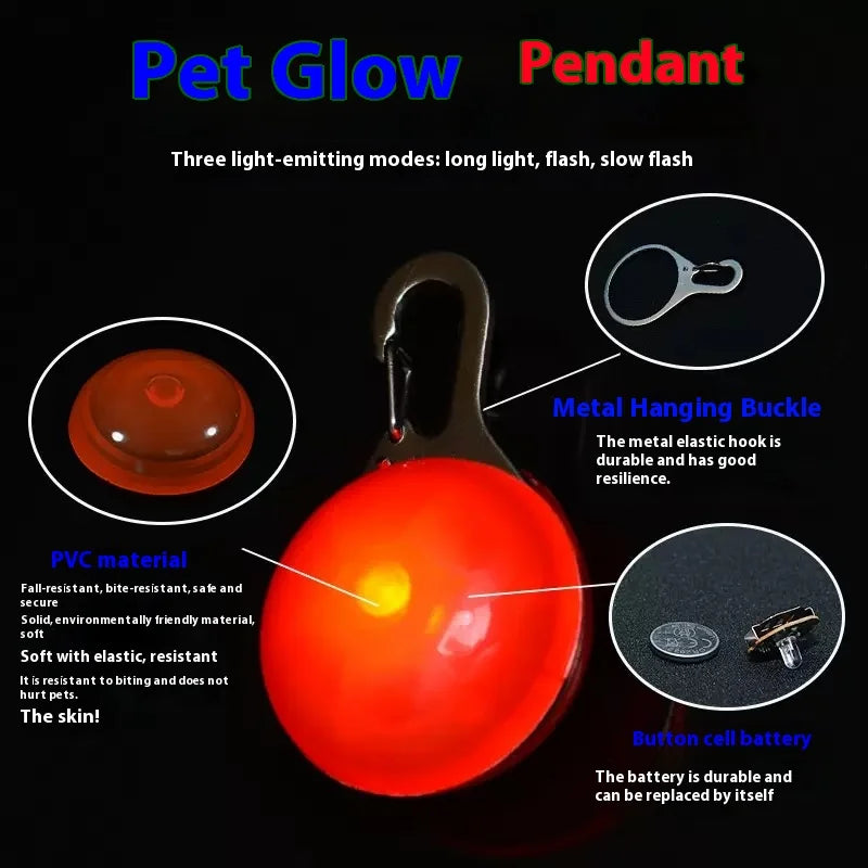 Christmas LED Luminous Dog & Cat Collar – Glowing Pendant Safety Necklace