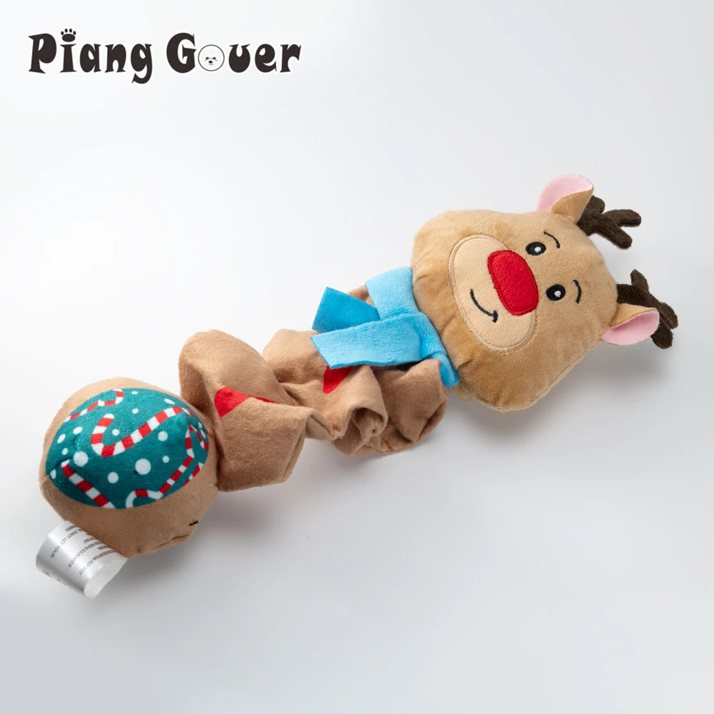 Christmas Elf Penguin Squeaky Dog Toy – Cute Plush Pet Toy