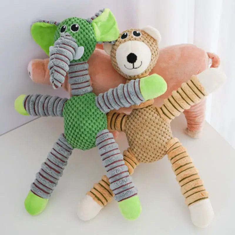 Indestructible Large Dog Squeaky Plush Toy – Animal Shape