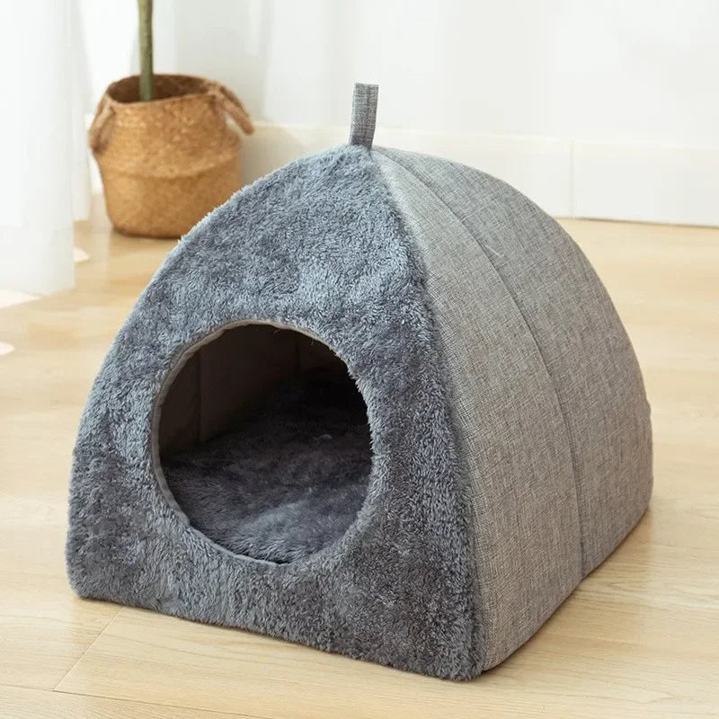 New Triangle Cat Nest Closed Cat House Pet Nest Warm and Thickened Deep Sleep Dog Nest Pet Supplies Closed Cat bed cat tents - WTN Essentials