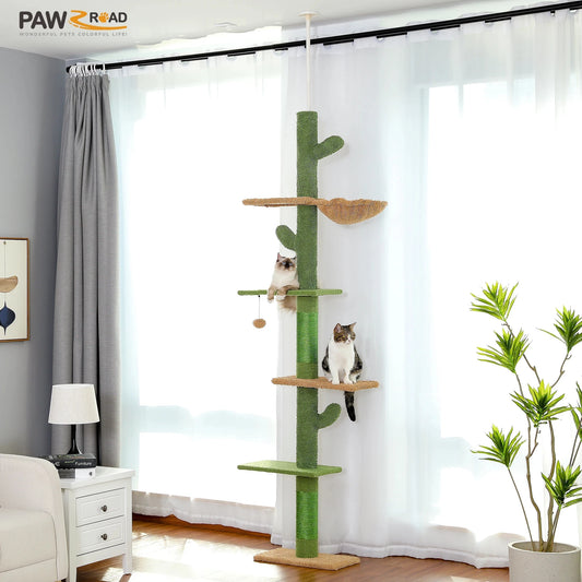 5 Tier Cat Tree Tower with Scratching Posts & Hammock