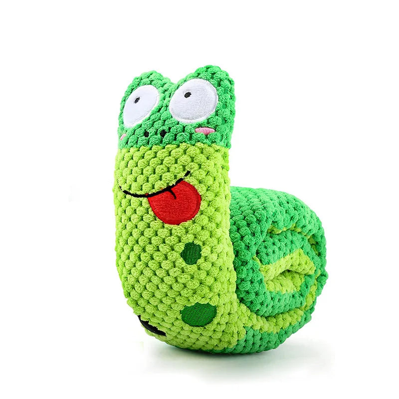 Dog Puzzle Feeder Plush Snail – Interactive Squeaky Chew Toy for Puppies & Dogs
