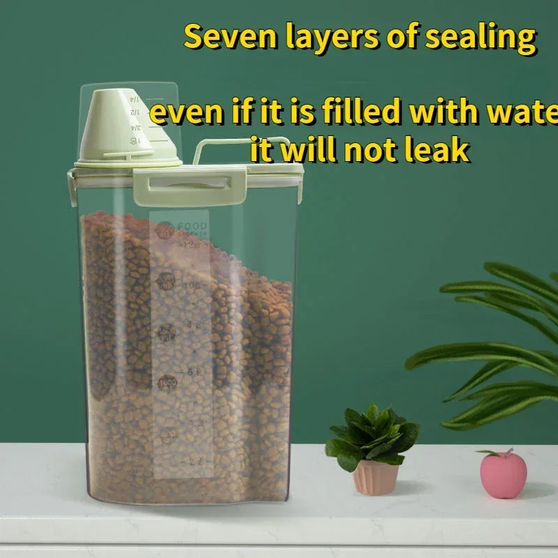 Dog & Cat Food Storage Container – 1.5kg/2kg with Measuring Cup