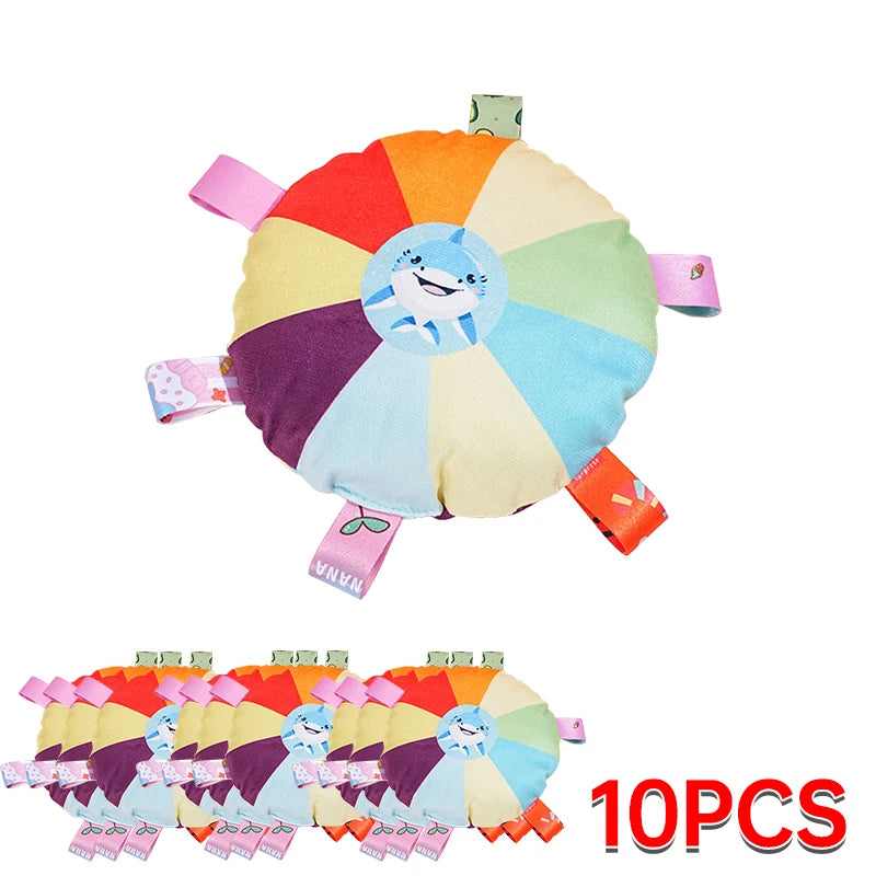 Rainbow Plush Flying Saucer Dog Toy – Interactive Chew & Training Disc