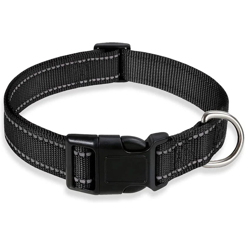 Reflective Dog Collar Strap With Adjustable Safety Nylon Pet Collar Pet Traction Rope Suitable For Small And Medium-Sized Pets - WTN Essentials