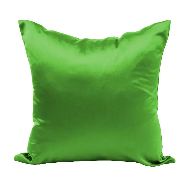 Imitated Silk Pillow Case 100% Satin Cushion Cover 50X50 Solid Pillowcase 60x60cm Home Decor for Sofa Chair 45x45 40X40 Smooth