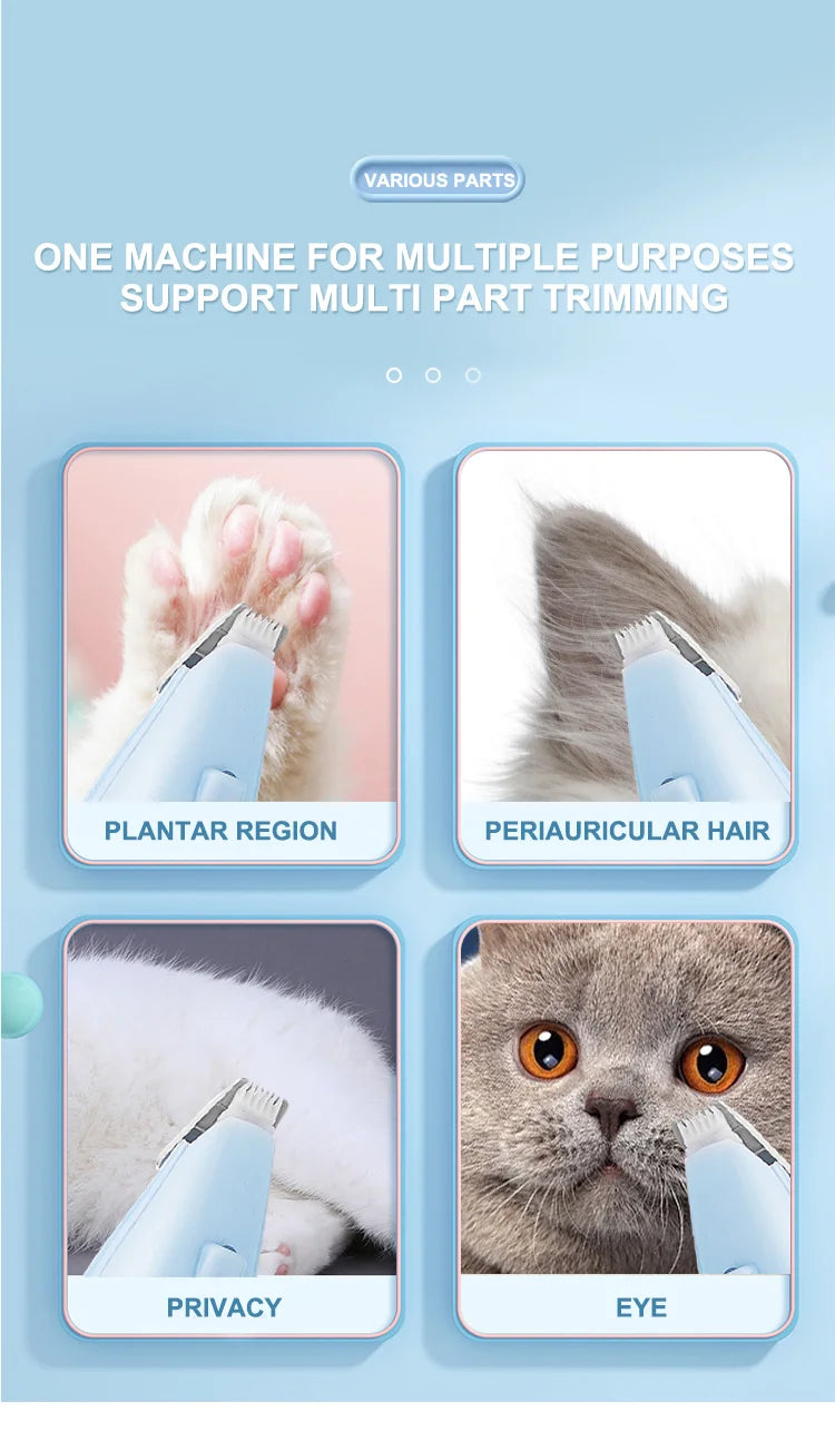 Pet Electric Pushing Scissors Cat Foot Shaver Special Dog Hair Shaver Fader Electric Mute Cat Claw Pedicure Artifact - WTN Essentials