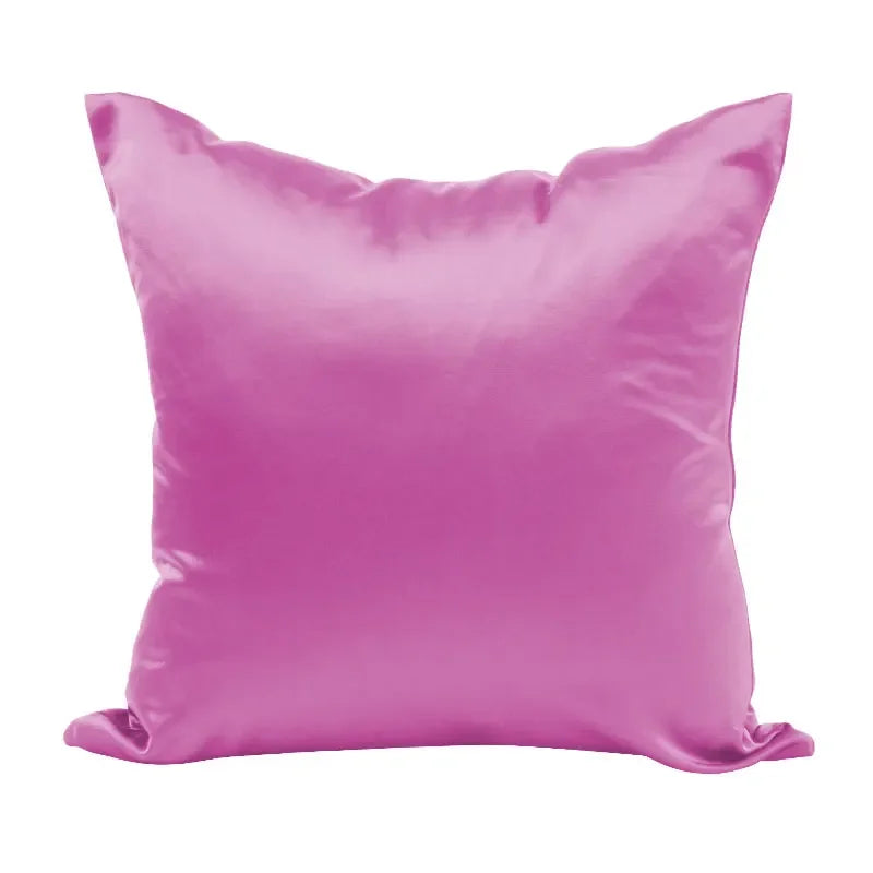 Imitated Silk Pillow Case 100% Satin Cushion Cover 50X50 Solid Pillowcase 60x60cm Home Decor for Sofa Chair 45x45 40X40 Smooth