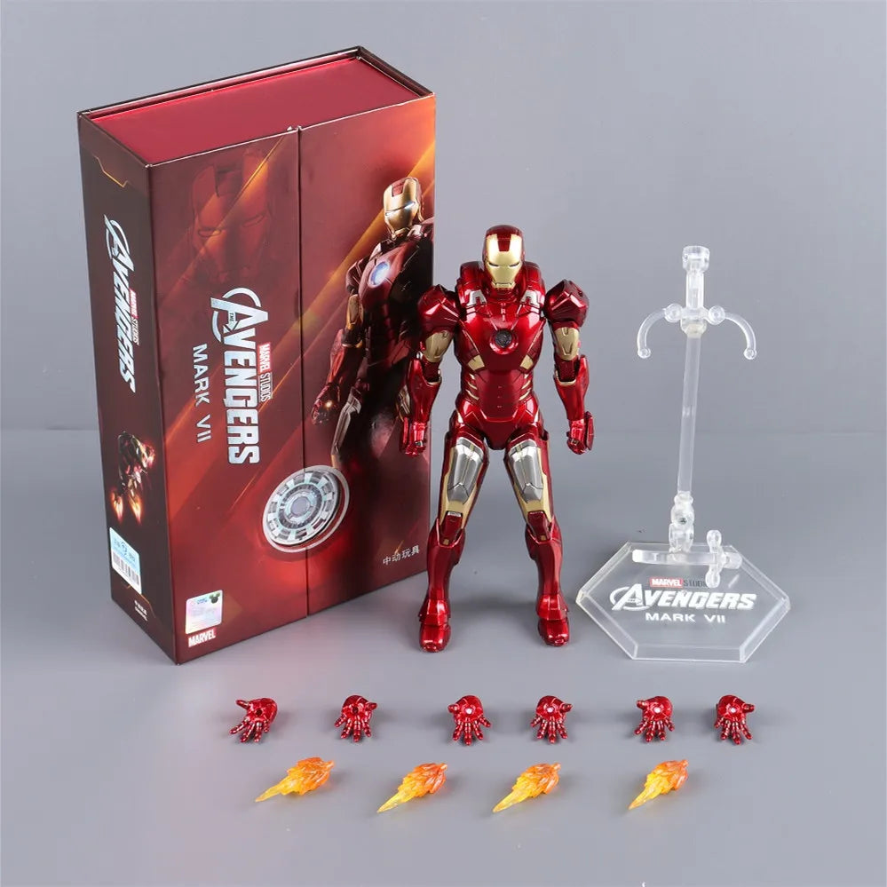 ZD Toys Iron Man Series Joint Movable MK1 MK2 MK3 MK4 MK5 MK6 MK7 MK42 MK43 MK50 Movie Action Figure 7 Inches Mark Dolls