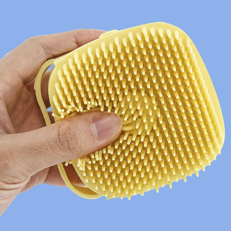Pet bath gloves with silicone bristles for soothing and cleaning your dog or cat.