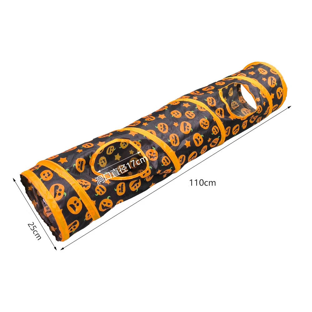 Halloween Pumpkin Cat Tunnel – Foldable Toy