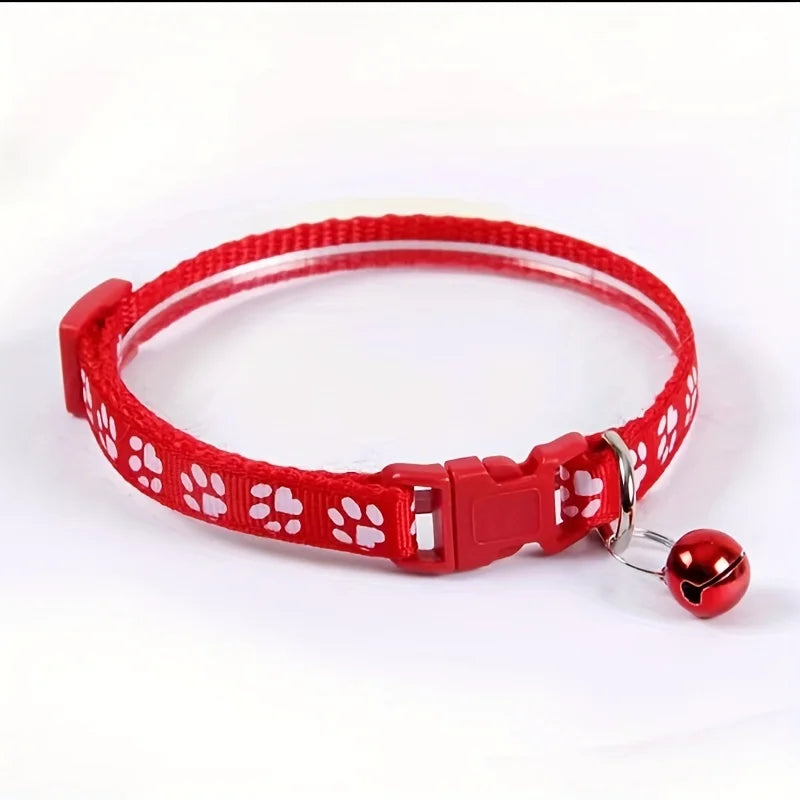 Colorful Adjustable Cat Collar with Bell