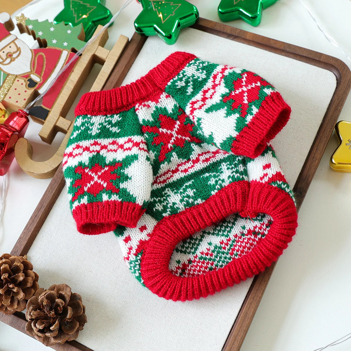 Pet Christmas Rudolph Elk Sweater – Warm Winter Knitwear for Dogs & Cats