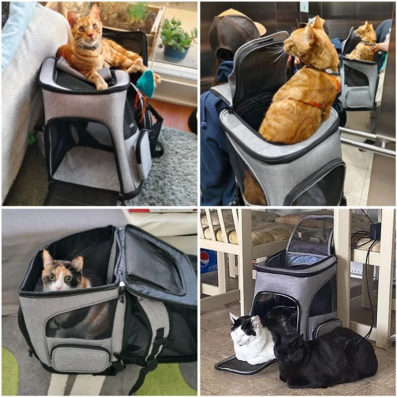 Breathable Expandable Pet Carrier Backpack – Travel Bag for Cats & Dogs