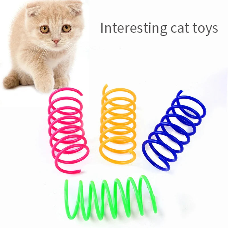 Kitten Cat Toys Wide Durable Heavy Gauge Cat Spring Toy Colorful Springs Cat Pet Toy Coil Spiral Springs 4/8/16/20pcs - WTN Essentials