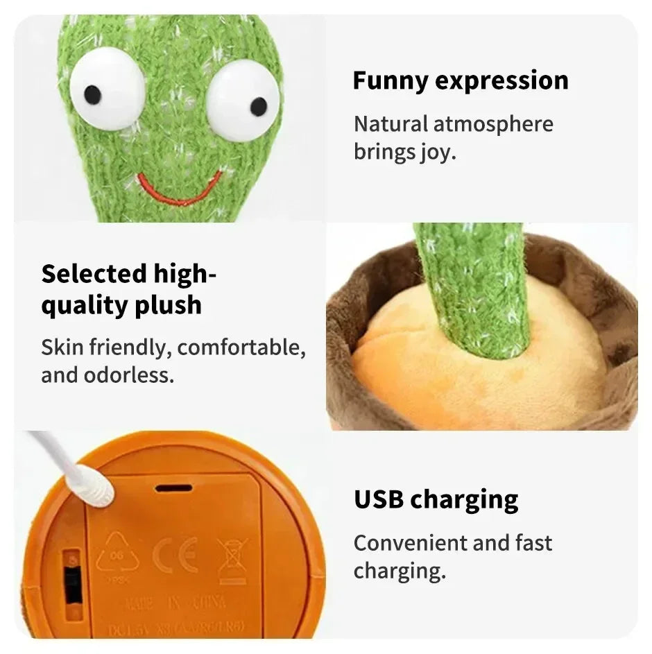 A Cactus Toy That Can Speak, Sing and Dance, Interactive Learning and Music for Children, Supporting Charging and Battery Models