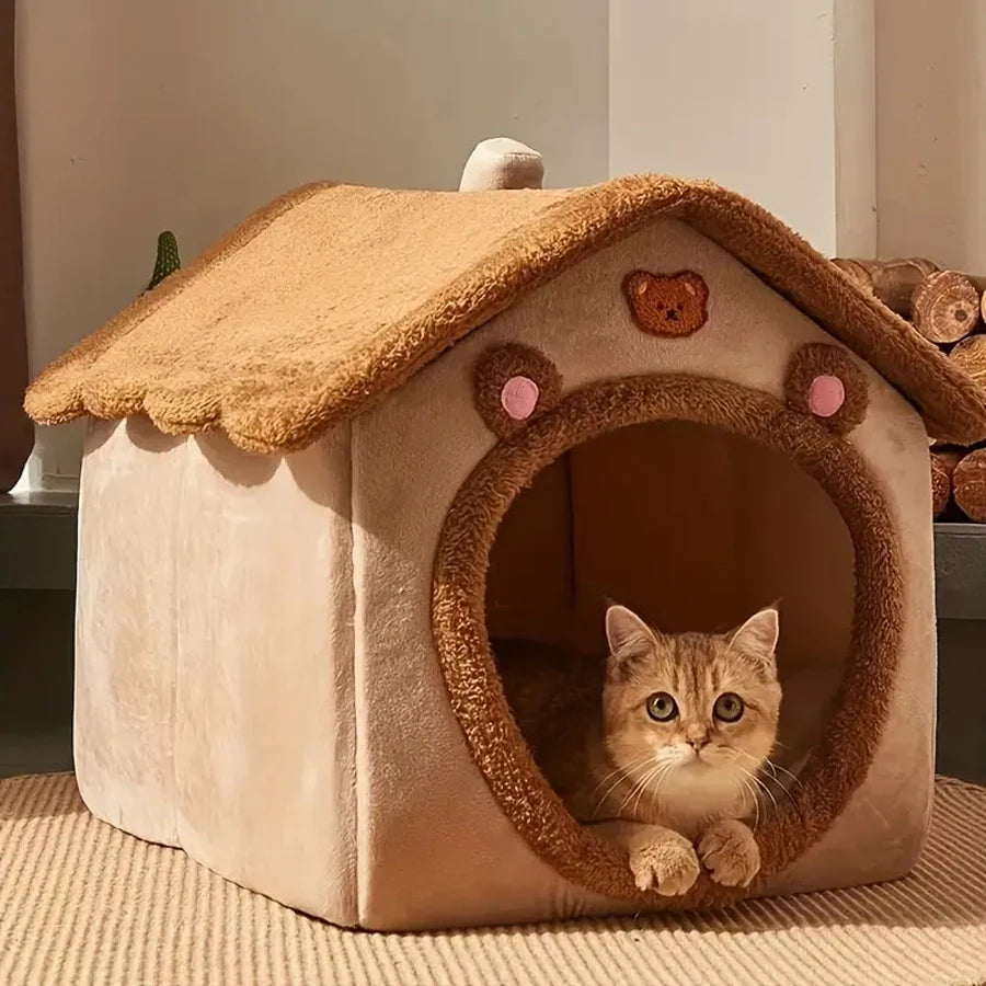 Foldable Pet House Removable Washable Cat House Puppy Cave Sofa Pet Bed House for Extra Small Dogs and Small and Medium Cats - WTN Essentials