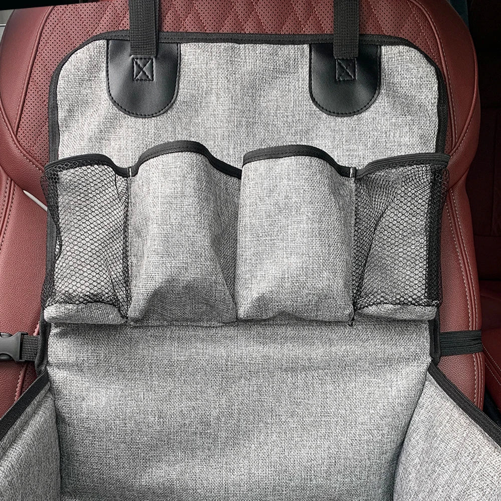 Dog Car Booster Seat – Front Seat Pet Carrier with Storage Pockets