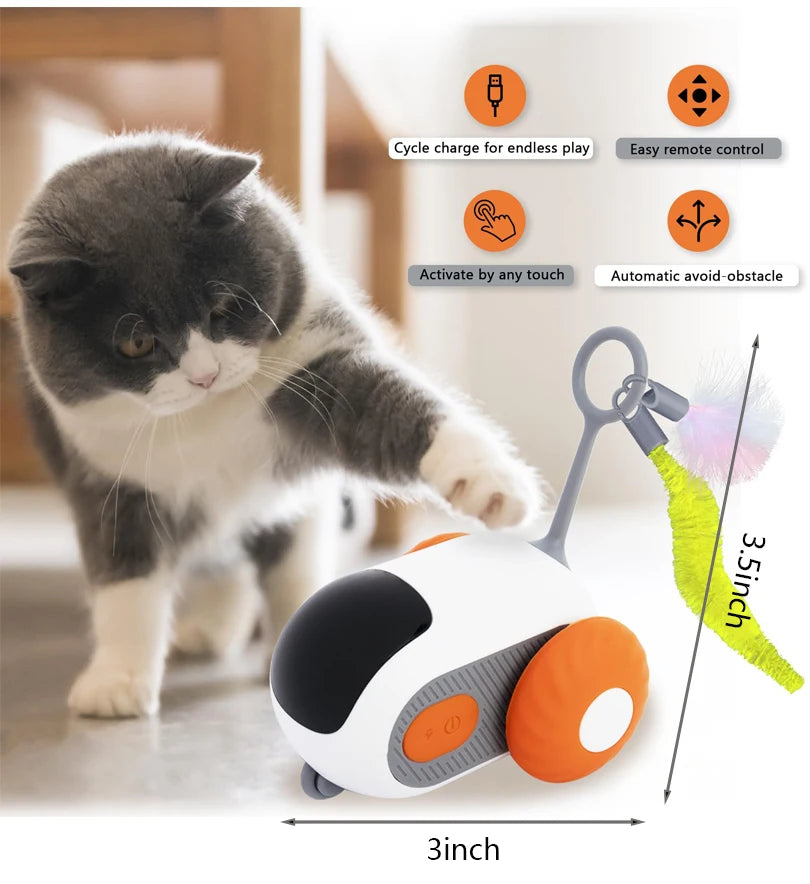 Pet Gravity Cat Smart Interactive Car Toy Automatic Moving Remote Mouse Indoor Kitty Ball Toys Controlled Car for Dogs Playing - WTN Essentials