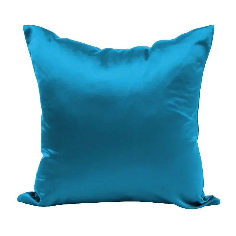 Imitated Silk Pillow Case 100% Satin Cushion Cover 50X50 Solid Pillowcase 60x60cm Home Decor for Sofa Chair 45x45 40X40 Smooth