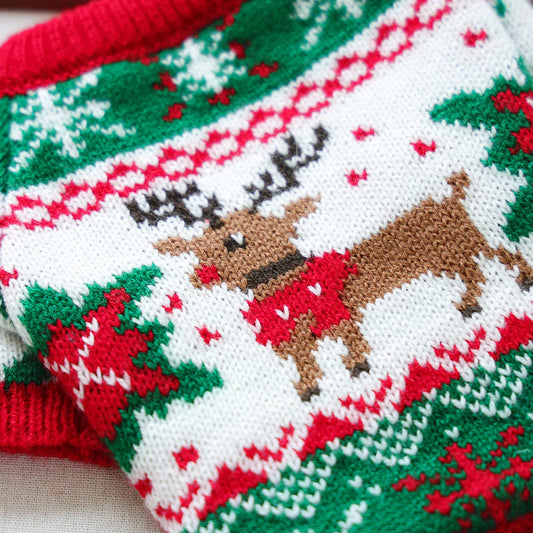 Pet Christmas Rudolph Elk Sweater – Warm Winter Knitwear for Dogs & Cats