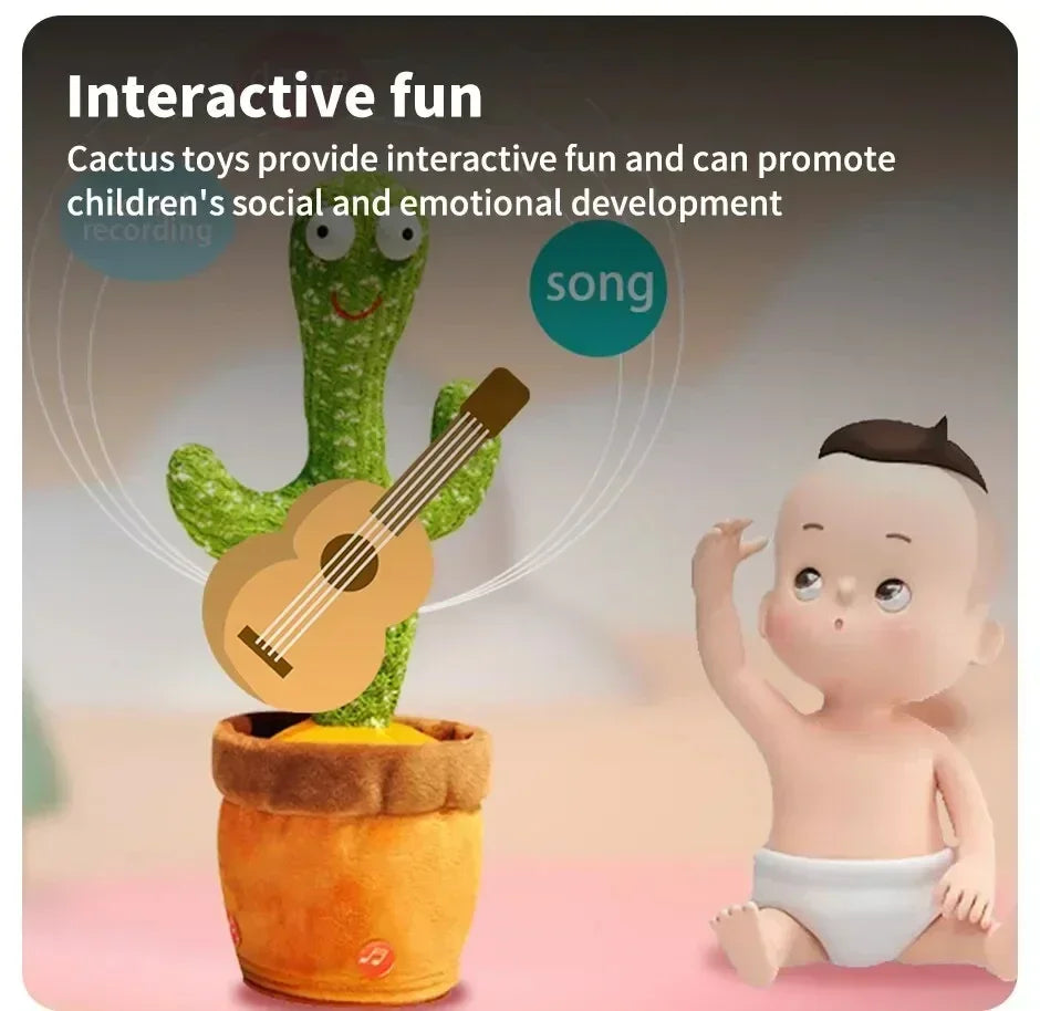A Cactus Toy That Can Speak, Sing and Dance, Interactive Learning and Music for Children, Supporting Charging and Battery Models