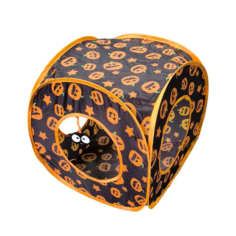 Halloween Pumpkin Cat Tunnel – Foldable Toy