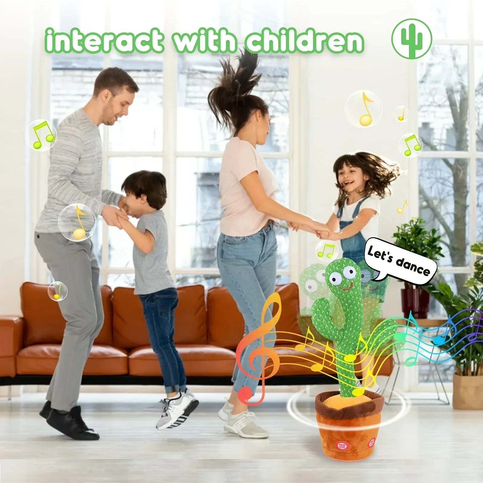 A Cactus Toy That Can Speak, Sing and Dance, Interactive Learning and Music for Children, Supporting Charging and Battery Models