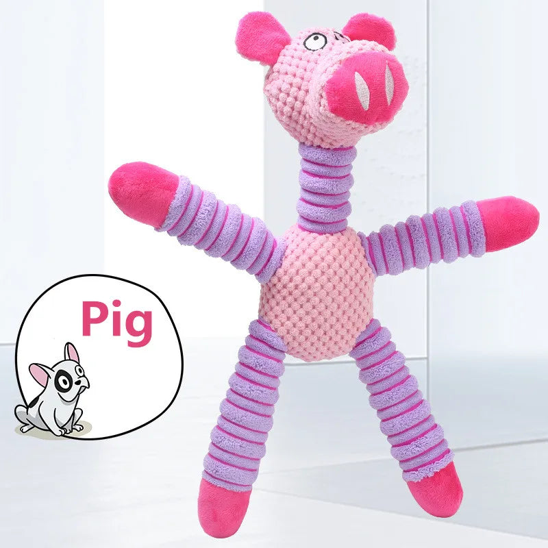 Indestructible Large Dog Squeaky Plush Toy – Animal Shape