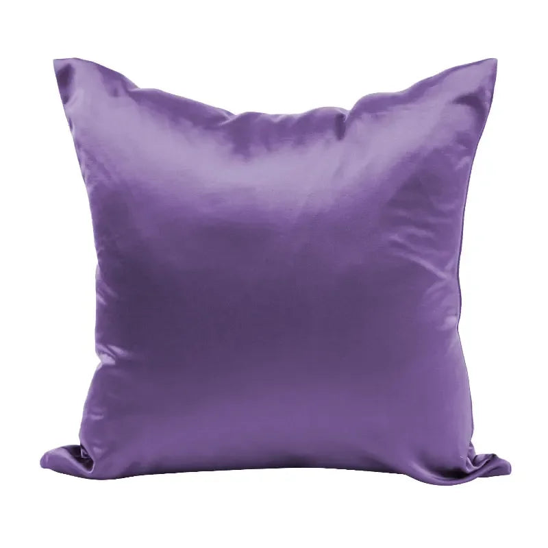 Imitated Silk Pillow Case 100% Satin Cushion Cover 50X50 Solid Pillowcase 60x60cm Home Decor for Sofa Chair 45x45 40X40 Smooth